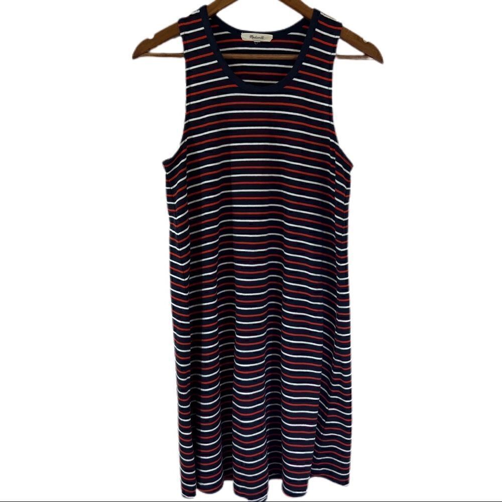Madewell Red, White and Blue Highpoint Tank Dress. Size Small. Good Condition!!